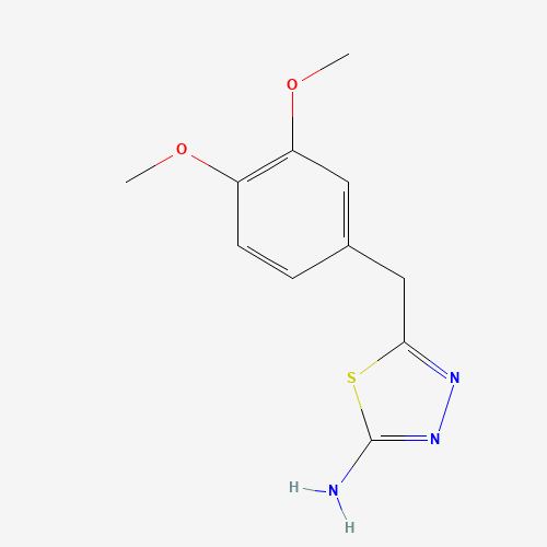 5-(3,4-Dimethoxy-benzyl)-[1,3,4]thiadiazol-2-yl-amine (CAS: 313957-85-6) - Chemical Structure and Molecular Formula 