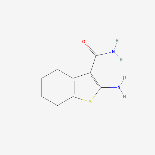 2-Amino-4,5,6,7-tetrahydro-benzo[b]thiophene-3-carboxylic acid amide (CAS: 4815-28-5) - Chemical Structure and Molecular Formula 