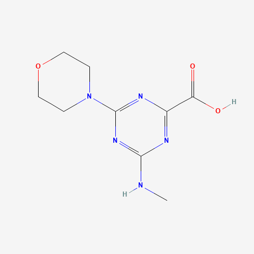 4-Methylamino-6-morpholin-4-yl-[1,3,5]triazine-2-carboxylic acid (CAS: 585557-38-6) - Chemical Structure and Molecular Formula 