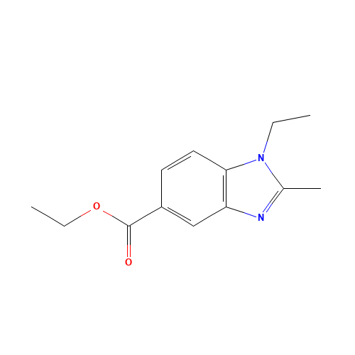 1-Ethyl-2-methyl-1H-benzoimidazole-5-carboxylic acid ethyl ester (CAS: 92108-02-6) - Chemical Structure and Molecular Formula 