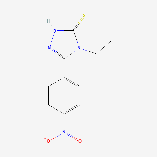 4-Ethyl-5-(4-nitro-phenyl)-4H-[1,2,4]triazole-3-thiol (CAS: 29527-36-4) - Chemical Structure and Molecular Formula 