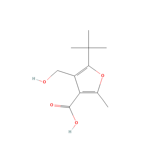 5-tert-Butyl-4-hydroxymethyl-2-methyl-furan-3-carboxylic acid (CAS: 462068-43-5) - Chemical Structure and Molecular Formula 