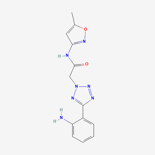2-[5-(2-Amino-phenyl)-tetrazol-2-yl]-N-(5-methyl-isoxazol-3-yl)-acetamide (CAS: 436093-06-0) - Chemical Structure and Molecular Formula 