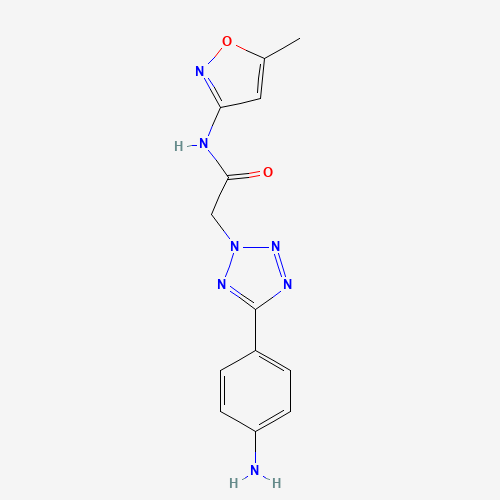 2-[5-(4-Amino-phenyl)-tetrazol-2-yl]-N-(5-methyl-isoxazol-3-yl)-acetamide (CAS: 436092-90-9) - Chemical Structure and Molecular Formula 