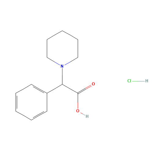 Phenyl-piperidin-1-yl-acetic acid hydrochloride (CAS: 107416-50-2) - Chemical Structure and Molecular Formula 