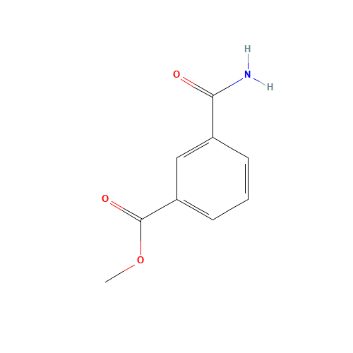 Methyl 3-(aminocarbonyl)benzoate (CAS: 106748-24-7) - Chemical Structure and Molecular Formula 