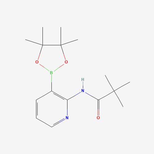 2,2-Dimethyl-N-[3-(4,4,5,5-tetramethyl-[1,3,2]-dioxaborolan-2-yl)-pyridin-2-yl]-propionamide (CAS: 532391-30-3) - Chemical Structure and Molecular Formula 
