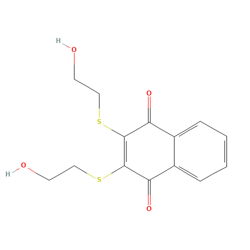 2,3-Bis(2-hydroxyethylthio)-1,4-naphthalenedione (CAS: 93718-83-3) - Chemical Structure and Molecular Formula 