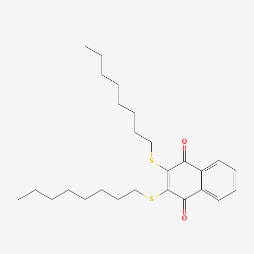 2,3-Bis(n-octylthio)-1,4-naphthalenedione (CAS: 103049-97-4) - Chemical Structure and Molecular Formula 