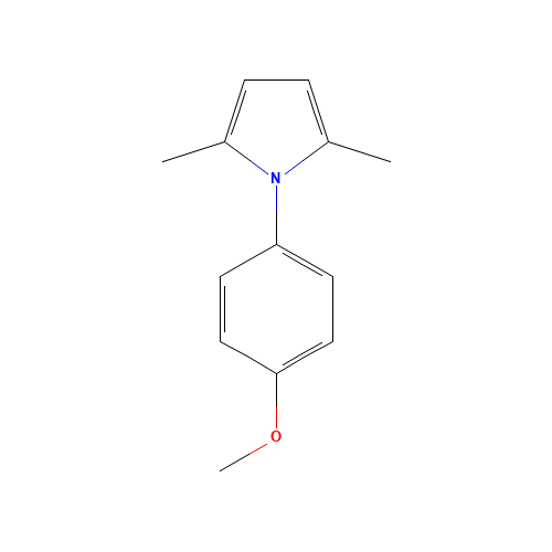1-(4-Methoxyphenyl)-2,5-dimethylpyrrole (CAS: 5044-27-9) - Chemical Structure and Molecular Formula 