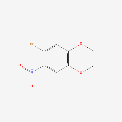 6-Bromo-7-nitrobenzo(1,4)dioxan (CAS: 59820-92-7) - Chemical Structure and Molecular Formula 