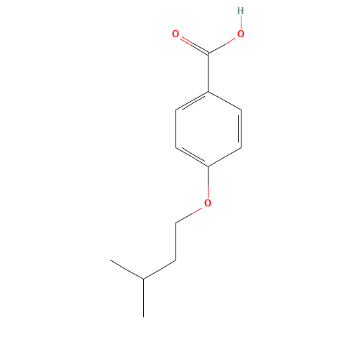 4-(Isopentyloxy)benzenecarboxylic acid (CAS: 2910-85-2) - Chemical Structure and Molecular Formula 