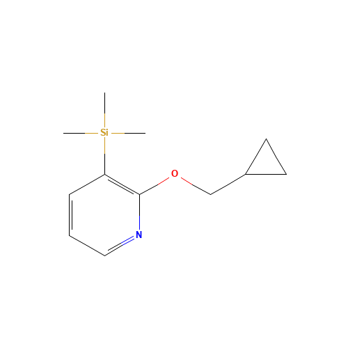 2-Cyclopropylmethoxy-3-trimethylsilanyl-pyridine (CAS: 782479-90-7) - Chemical Structure and Molecular Formula 