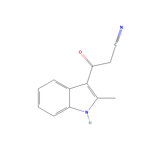 3-(2-Methyl-1H-indol-3-yl)-3-oxopropanenitrile (CAS: 76397-72-3) - Chemical Structure and Molecular Formula 