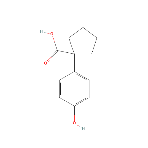 1-(4-Hydroxy-phenyl)-cyclopentanecarboxylic acid (CAS: 91496-64-9) - Chemical Structure and Molecular Formula 
