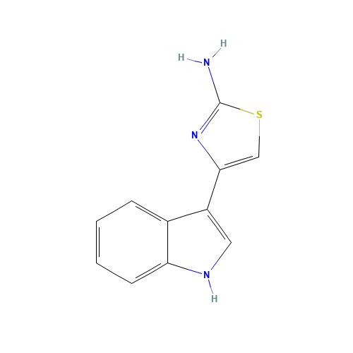 4-(1H-Indol-3-yl)-thiazol-2-ylamine (CAS: 22258-56-6) - Chemical Structure and Molecular Formula 