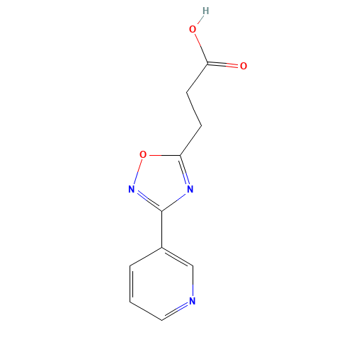 3-(3-Pyridin-3-yl-[1,2,4]oxadiazol-5-yl)-propionic acid (CAS: 876716-11-9) - Chemical Structure and Molecular Formula 