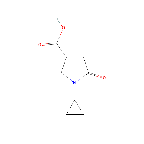 1-Cyclopropyl-5-oxo-pyrrolidine-3-carboxylic acid (CAS: 876716-43-7) - Chemical Structure and Molecular Formula 