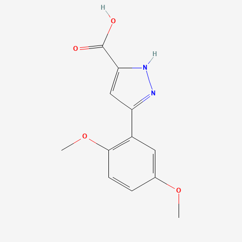5-(2,5-Dimethoxy-phenyl)-2H-pyrazole-3-carboxylic acid (CAS: 890621-06-4) - Chemical Structure and Molecular Formula 