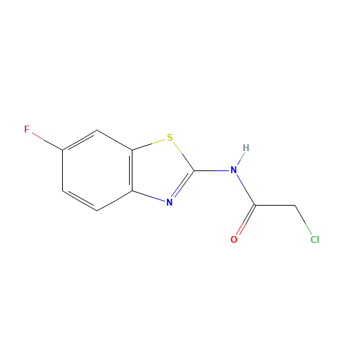 2-Chloro-N-(6-fluoro-benzothiazol-2-yl)-acetamide (CAS: 263239-23-2) - Chemical Structure and Molecular Formula 