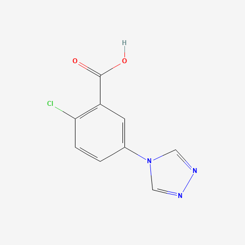 2-Chloro-5-[1,2,4]triazol-4-yl-benzoic acid (CAS: 842977-25-7) - Chemical Structure and Molecular Formula 