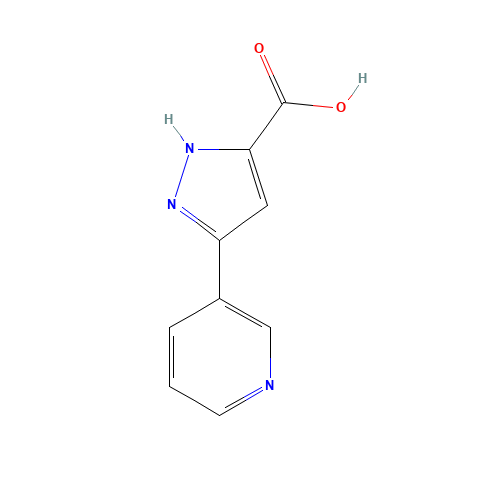 5-Pyridin-3-yl-1H-pyrazole-3-carboxylic acid (CAS: 374064-01-4) - Chemical Structure and Molecular Formula 