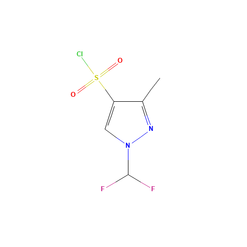 1-Difluoromethyl-3-methyl-1H-pyrazole-4-sulfonyl chloride (CAS: 957490-44-7) - Chemical Structure and Molecular Formula 
