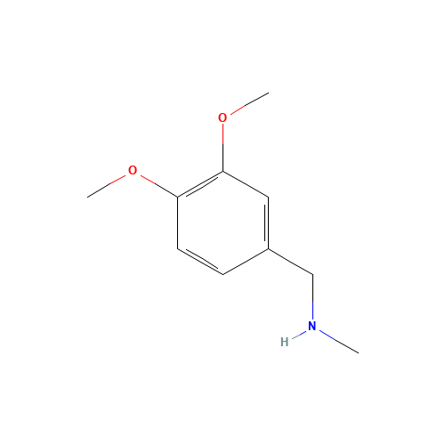 (3,4-Dimethoxy-benzyl)-methyl-amine (CAS: 63-64-9) - Chemical Structure and Molecular Formula 