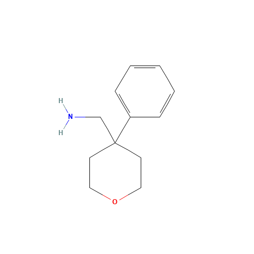 C-(4-Phenyl-tetrahydro-pyran-4-yl)-methylamine (CAS: 14006-32-7) - Chemical Structure and Molecular Formula 