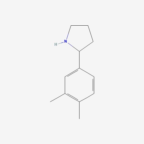 2-(3,4-Dimethyl-phenyl)-pyrrolidine (CAS: 881040-12-6) - Chemical Structure and Molecular Formula 