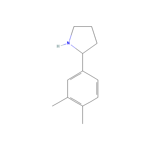 2-(3,4-Dimethyl-phenyl)-pyrrolidine (CAS: 881040-12-6) - Chemical Structure and Molecular Formula 