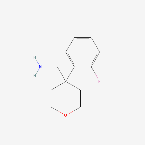 C-[4-(2-Fluoro-phenyl)-tetrahydro-pyran-4-yl]-methylamine (CAS: 889939-78-0) - Chemical Structure and Molecular Formula 