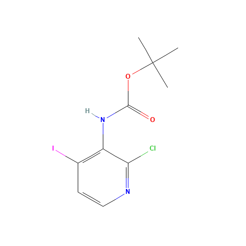 (2-Chloro-4-iodo-pyridin-3-yl)-carbamic acid tert-butyl ester (CAS: 855784-39-3) - Chemical Structure and Molecular Formula 