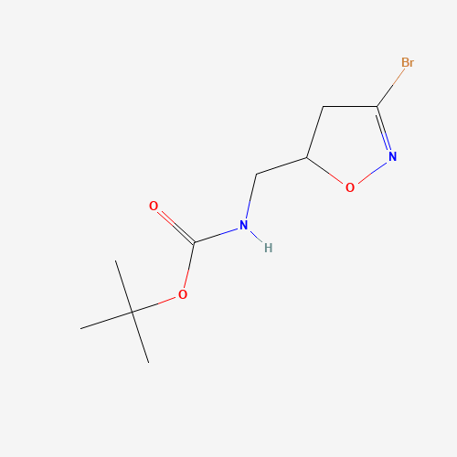 (3-Bromo-4,5-dihydro-isoxazol-5-ylmethyl)-carbamic acid tert-butyl ester (CAS: 109770-82-3) - Chemical Structure and Molecular Formula 
