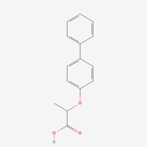 2-([1,1'-Biphenyl]-4-yloxy)propanoic acid (CAS: 5555-13-5) - Chemical Structure and Molecular Formula 