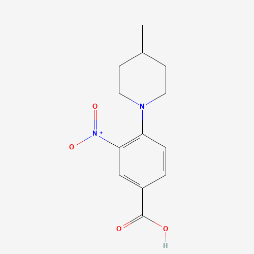 4-(4-Methylpiperidin-1-yl)-3-nitrobenzoic acid (CAS: 312921-75-8) - Chemical Structure and Molecular Formula 