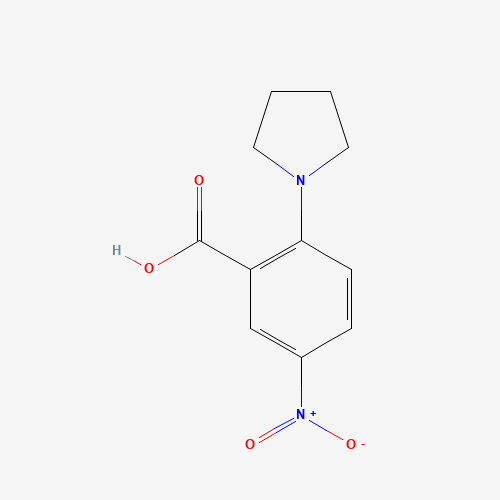 5-Nitro-2-(1-pyrrolidinyl)benzenecarboxylic acid (CAS: 19555-48-7) - Chemical Structure and Molecular Formula 