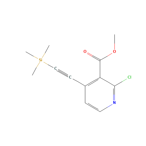 2-Chloro-4-trimethylsilanylethynyl-nicotinic acid methyl ester (CAS: 470463-44-6) - Chemical Structure and Molecular Formula 