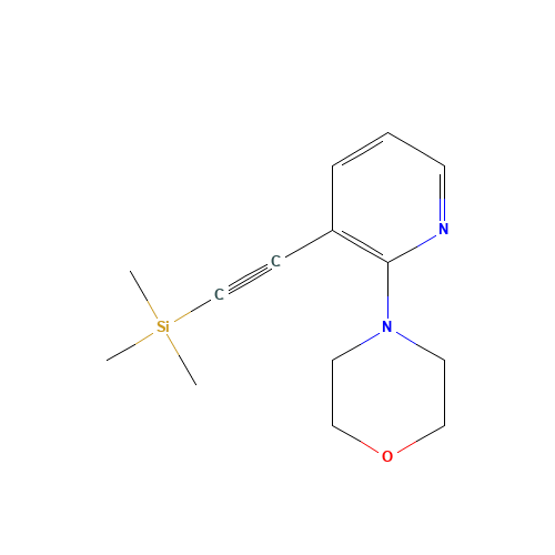 4-(3-Trimethylsilanylethynyl-pyridin-2-yl)-morpholine (CAS: 499193-56-5) - Chemical Structure and Molecular Formula 