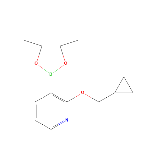 2-Cyclopropylmethoxy-3-(4,4,5,5-tetramethyl-[1,3,2]dioxaborolan-2-yl)-pyridine (CAS: 848243-26-5) - Chemical Structure and Molecular Formula 