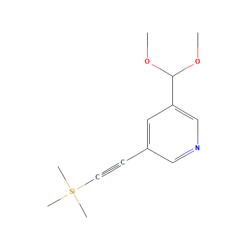 3-Dimethoxymethyl-5-trimethylsilanylethynyl-pyridine (CAS: 879326-80-4) - Chemical Structure and Molecular Formula 