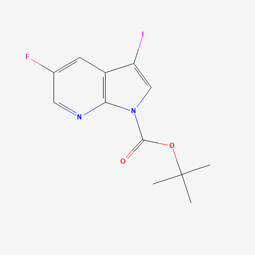 5-Fluoro-3-iodo-pyrrolo[2,3-b]pyridine-1-carboxylic acid tert-butyl ester (CAS: 928653-78-5) - Chemical Structure and Molecular Formula 