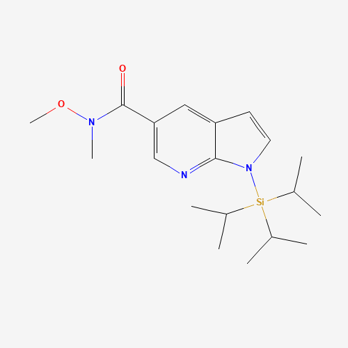 1-Triisopropylsilanyl-1H-pyrrolo[2,3-b]pyridine-5-carboxylic acid methoxy-methyl-amide (CAS: 944937-28-4) - Chemical Structure and Molecular Formula 