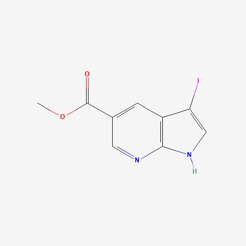 3-Iodo-1H-pyrrolo[2,3-b]pyridine-5-carboxylic acid methyl ester (CAS: 944937-30-8) - Chemical Structure and Molecular Formula 