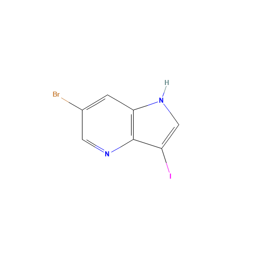 6-Bromo-3-iodo-1H-pyrrolo[3,2-b]pyridine (CAS: 956485-60-2) - Chemical Structure and Molecular Formula 