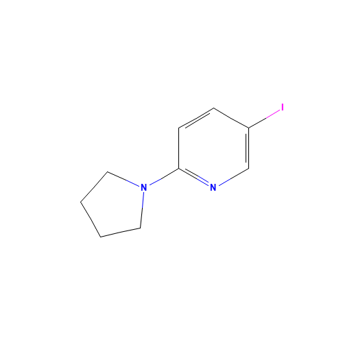 5-Iodo-2-pyrrolidin-1ylpyridine (CAS: 494771-62-9) - Chemical Structure and Molecular Formula 