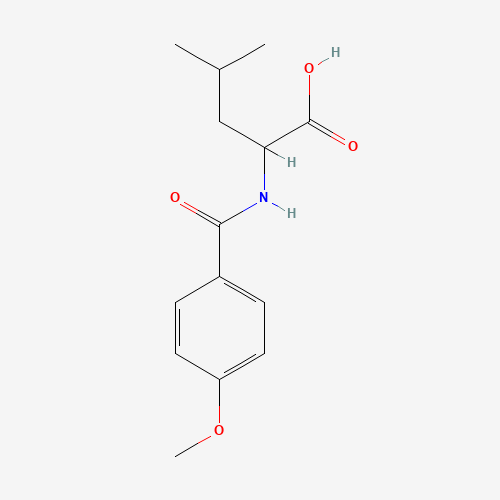 2-(4-Methoxy-benzoylamino)-4-methyl-pentanoic acid (CAS: 438581-55-6) - Chemical Structure and Molecular Formula 