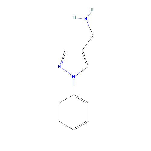 (1-Phenyl-1H-pyrazol-4-yl)methylamine (CAS: 400877-10-3) - Chemical Structure and Molecular Formula 