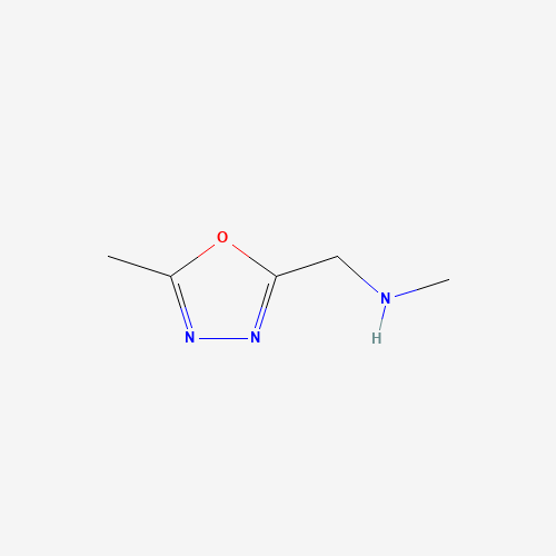 N-Methyl-N-[(5-methyl-1,3,4-oxadiazol-2-yl)methyl] amine hydrochloride (CAS: 887405-27-8) - Chemical Structure and Molecular Formula 