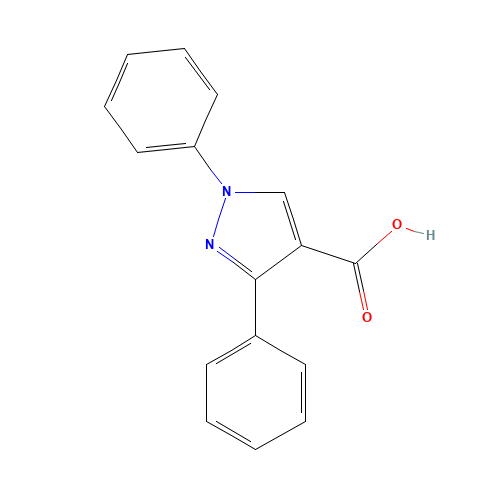 1,3-Diphenyl-1H-pyrazole-4-carboxylic acid (CAS: 77169-12-1) - Chemical Structure and Molecular Formula 